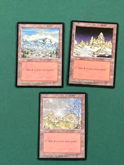 Mountain, 3x Mix Art, Ice Age, Magic the Gathering MTG - Image 1