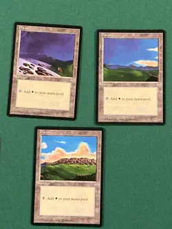 Plains, 3x Mix Art, Ice Age, Magic the Gathering MTG - Image 1