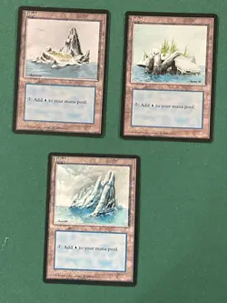 Island, 3x Mix Art, Ice Age, Magic the Gathering MTG - Image 1
