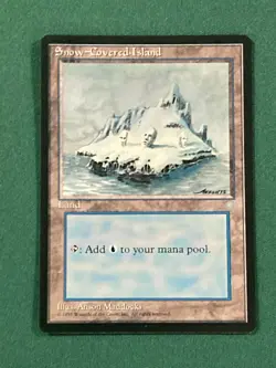 Snow-Covered Island, Ice Age, Magic the Gathering MTG - Image 1