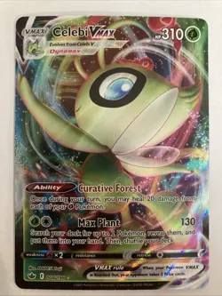 Pokemon TCG Celebi VMAX Sword & Shield Chilling Reign Holo Ultra Rare #008/198 - Image 1