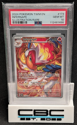 2024 Pokemon Twilight Masquerade Infernape #173 Illustration Rare PSA 10 Gem Min - Image 1