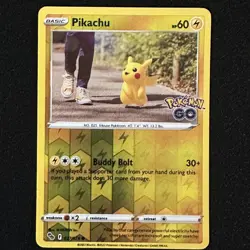 Pikachu 027/078 Reverse Holo Common - Pokemon GO 2022 - Pokemon TCG Near Mint - Image 1