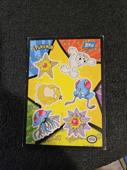 1999 Topps Pokemon Card - Sticker Card (Staryu, Psyduck) - Blue Logo - Image 1