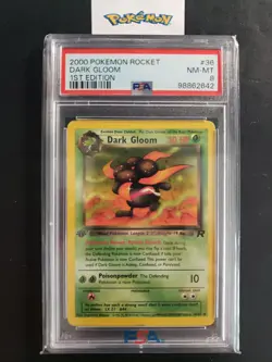 First Edition 2000 Pokemon Team Rocket 36/82 Dark Gloom PSA NM-MT 8 - Image 1