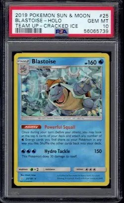 2019 Pokemon Blastoise Holo Cracked Ice 25/181 PSA 10 (Team Up) - Image 1