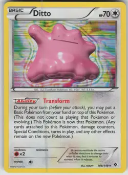 Pokemon TCG Ditto Holo Rare Boundaries Crossed 108/149 - Image 1