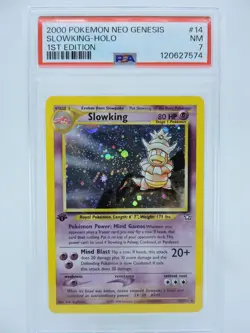 2000 Pokemon Neo Genesis Slowking #14 /111 1st Edition Holo PSA 7 ENG - Image 1