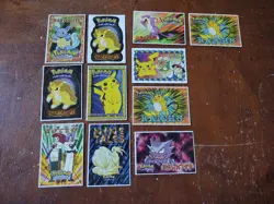 1999 POKEMON VENDING STICKER LOT 3"X4" PIKACHU TEAM ROCKET HAUNTER VINTAGE - Image 1