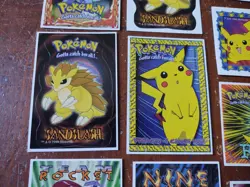 1999 POKEMON VENDING STICKER LOT 3"X4" PIKACHU TEAM ROCKET HAUNTER VINTAGE - Image 3