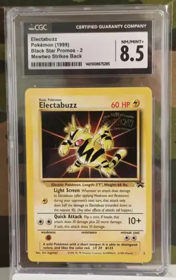 CGC 8.5 NM/MINT+ Electabuzz Black Star Promo WB Stamp 1999 Pokemon 2 - Image 1