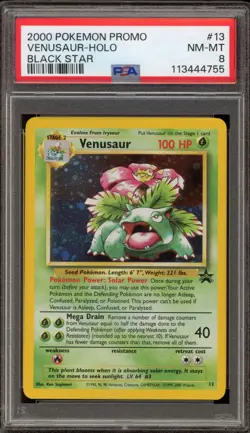 Pokemon Venusaur Game Boy Magazine Holo Black Star Promo #13 PSA 8 - Image 1