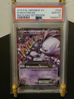 PSA 10 GEM MINT 2015 POKEMON JAPANESE XY M MEWTWO EX RED FLASH 1ST EDITION #028 - Image 1