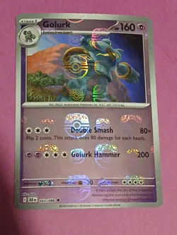 Pokemon Scarlet & Violet Black Bolt Golurk 043/086 Reverse Rare Masterball - Image 2