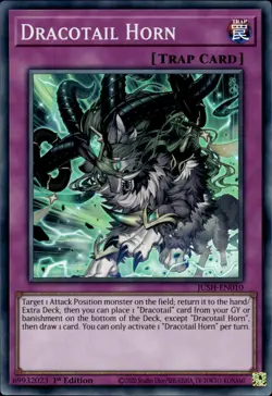 Dracotail Horn - Super Rare 1st Edition JUSH-EN010 - NM - YuGiOh - Image 1