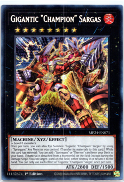 Gigantic "Champion" Sargas - MP24-EN071 Prismatic Secret Rare 1st Edition Yugioh - Image 1