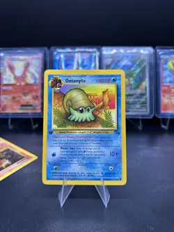 Pokemon TCG Omanyte Card 52/62 Fossil, 1st Edition, Regular - Image 1