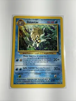 Omastar 40/62 Fossil Regular Pokemon Card TCG - Image 1