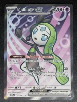 Meloetta ex 159/086 Full Art Black Bolt Pokemon Card TCG - Image 1
