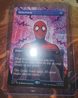 Brainstorm Borderless Secret Lair Marvel's Spider-Man Bonus Card MTG - Image 1
