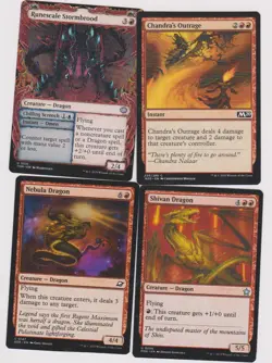 SUPER RED-GREEN DRAGON DECK 40 CARDS N-MINT MTG MAGIC UNPLAYED M-3 FOILS - Image 1