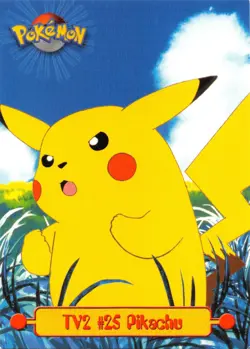 PIKACHU #25 TV2 - Blue Logo - Non-Holo - TOPPS POLEMON CARD - NM/LP - Image 1