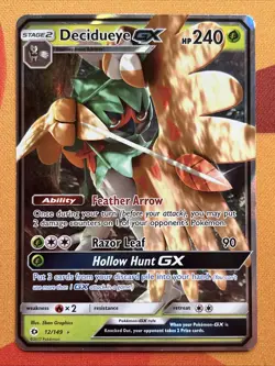 Pokemon Card - Decidueye GX - Ultra Rare (12/149) Sun & Moon Base Set *LP/MP* - Image 1