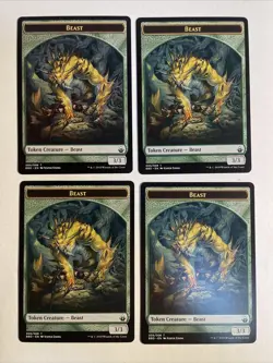 4x Mtg Battlebond Beast Token NM Magic Karte Magic The Gathering - Image 1