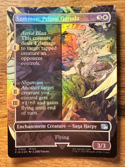 Magic MTG Final Fantasy Summon: Primal Garuda #360 *FOIL* Borderless Uncommon - Image 1