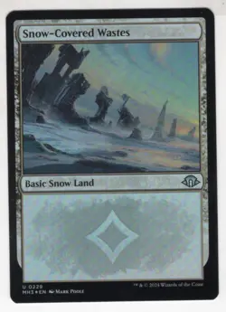 MTG Modern Horizons 3 Foil Uncommon Card #229 Snow-Covered Wastes - Image 1