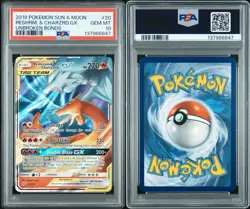 2019 POKEMON SUN & MOON UNBROKEN BONDS #20 RESHIRAM & CHARIZARD GX PSA 10 GEM - Image 3