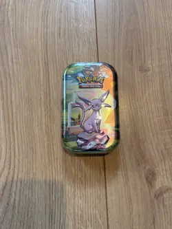 ✅Pokemon TCG: Scarlet & Violet | Prismatic Evolutions Mini Tin | Espeon Art - Image 1