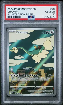 2024 POKEMON TEF EN-TEMPORAL FORCES ILLUSTRATION RARE #184 DRAMPA PSA 10 - Image 1