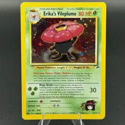 Erika's Vileplume 5/132 Pokemon TCG Gym Heroes Unlimited Holo Rare NM w/ SWIRL - Image 1