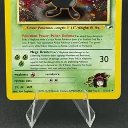 Erika's Vileplume 5/132 Pokemon TCG Gym Heroes Unlimited Holo Rare NM w/ SWIRL - Image 3