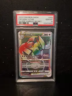 Lugia Vstar PSA 10 Secret Rare Silver Tempest SWSH 2022 Pokemon 202/195 Rainbow - Image 1