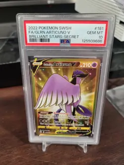 2022 POKEMON SWORD & SHIELD BRILLIANT STARS FULL ART/GALARIAN ARTICUNO V PSA 10 - Image 1