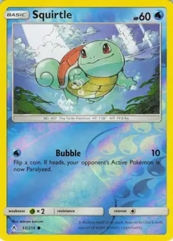 Squirtle - Holo - 33/214 Unbroken Bonds - Pokemon TCG - 2019 - Image 1