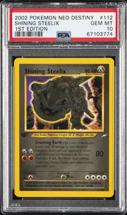 2002 POKEMON NEO DESTINY 1ST ED #112 SHINING STEELIX PSA 10 - Image 1