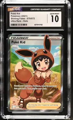 2021 Pokemon Sword & Shield Shining Fates Full Art Trainer Poke Kid CGC 10 - Image 1
