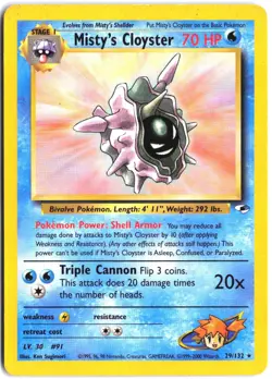 Misty's Cloyster 29/132 Rare Gym Heroes Pokemon - Image 1