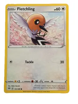 New: 2020 Pokemon TCG Fletchling 151 Swsh03: Darkness Ablaze Regular Common - Image 1