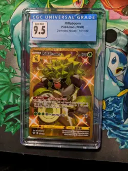 Pokemon Darkness Ablaze Rillaboom 197/189 Gold Full Art CGC 9.5 Gem Mint - Image 1