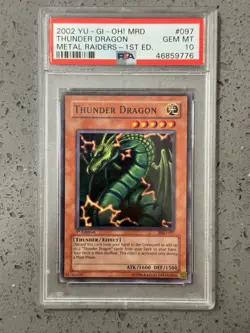 YUGIOH PSA 10 Thunder Dragon MRD 1st - Image 1