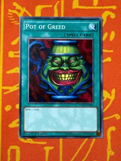 YUGIOH POT OF GREED COMMON 1ST EDITION NM YGLD-ENB26 - Image 1