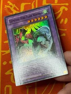 YUGIOH ELEMENTAL HERO FLAME WINGMAN SUPER RARE 1ST EDITION LP DP1-EN010 - Image 4
