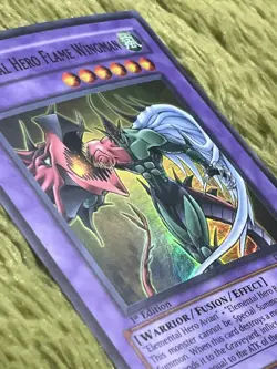 Yu-Gi-Oh Elemental Hero Flame Wingman 1st Edition Rare Gold Stamp DP1-EN010 - Image 1