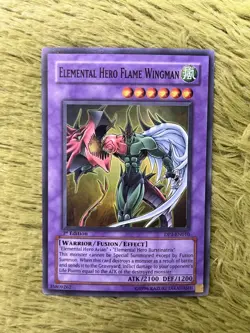 Yu-Gi-Oh Elemental Hero Flame Wingman 1st Edition Rare Gold Stamp DP1-EN010 - Image 2