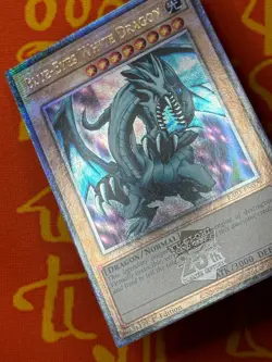 YUGIOH BLUE-EYES WHITE DRAGON QUARTER CENTURY SECRET RARE 1ST NM RA03-EN079 - Image 4