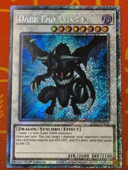 YUGIOH DARK END DRAGON PLATINUM SECRET RARE 1ST NM RA03-EN216 - Image 1